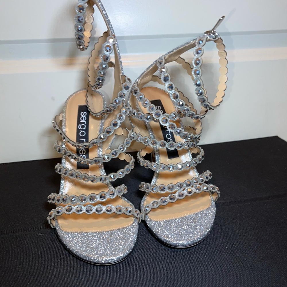 Sergio Rossi Kimberly 105 Crystal Heeled Sandals - Picture 10 of 15